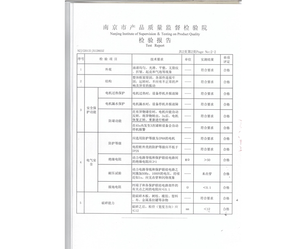 粉碎格栅检测报告2